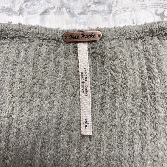 Free People Women's Gray Long Sleeve V-neck Faux Wrap Sweater Size S OB923359 - Picture 5 of 7